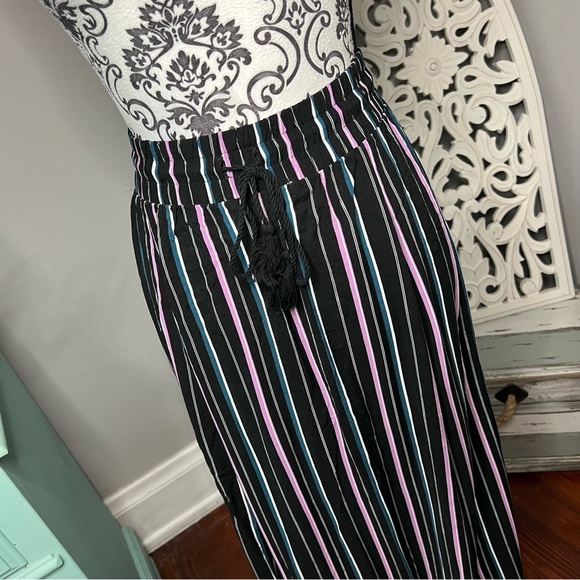 Torrid Striped Maxi Skirt Size 1 Pull On Black Purple - Picture 4 of 10